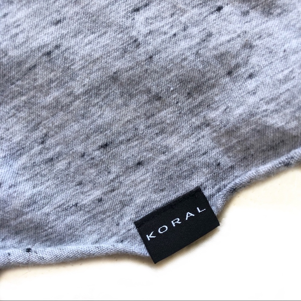KORAL Split Back Keyhole Athleisure Raw Hem Gray Active Workout Top Size… - Picture 8 of 9
